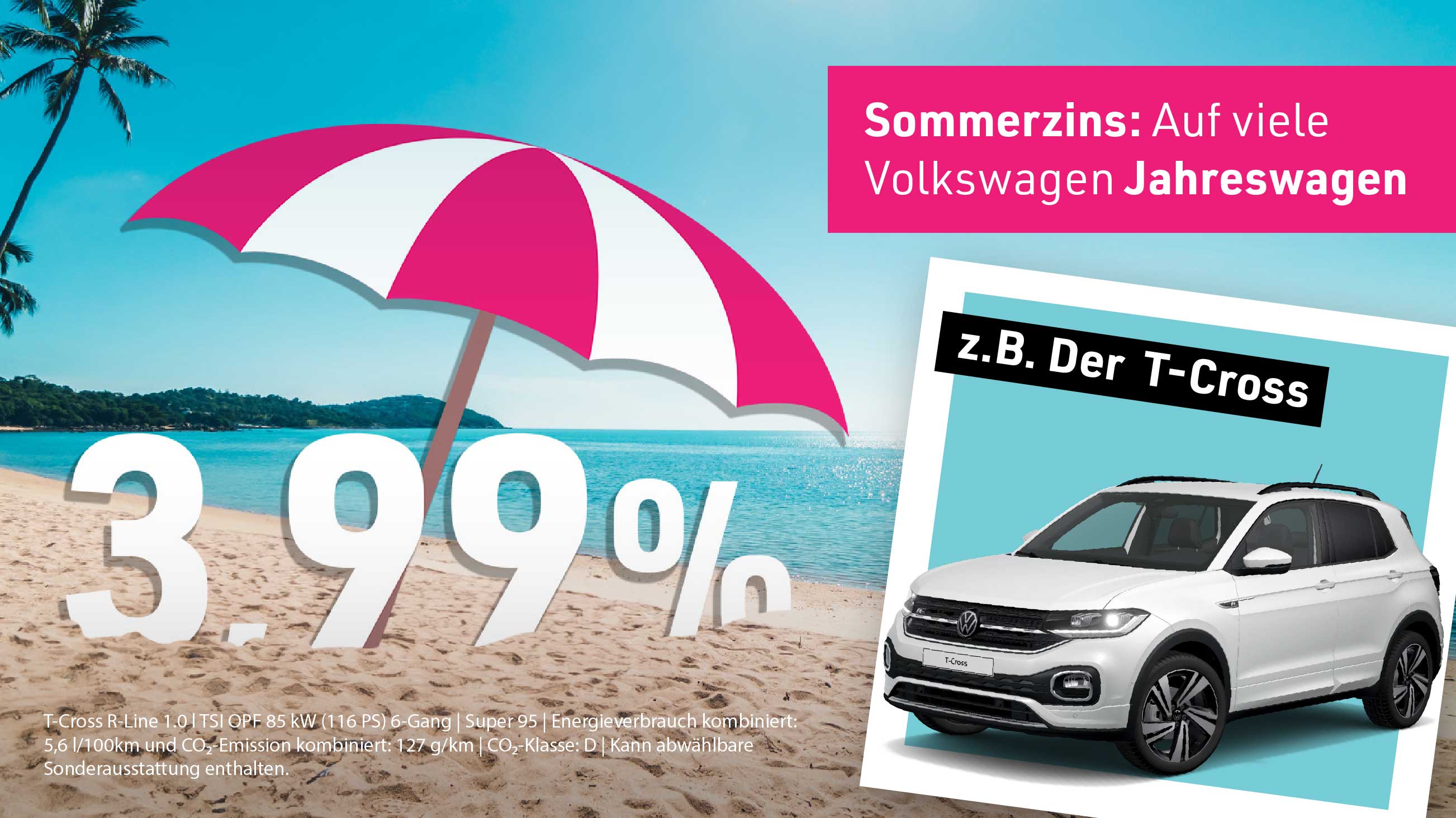 Sommeraktion: 3,99 % auf viele junge Volkswagen Gebrauchtwagen